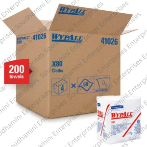 Wypall X80 Wipers / Quarter Fold / White / 31.7 cm x 30.5 cm, 41026 (Pack of 4)